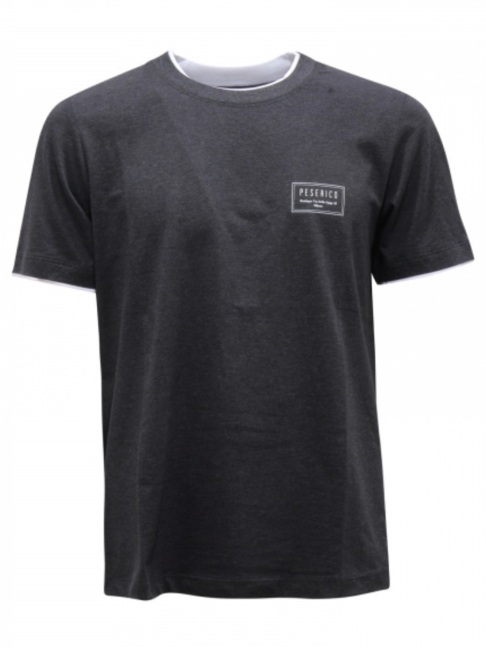 Peserico Charcoal Short Sleeve Crew Neck Tee